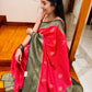 Black georgette saree with red border