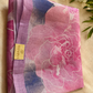 Lilac Bloom Fancy Linen Saree