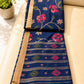 Midnight Blossom | Floral Jamdani Cotton Saree
