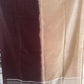 🌾 Pure Linen Dual-Tone Saree – Brown & Beige