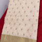 Chanderi Silk Saree with Small Floral Bhuttis & Golden Zari Border