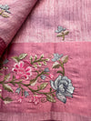 🌸 Tussar Kota Saree with Intricate Floral Embroidery