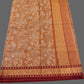 Rust orange Kota sree with white thread embroidery