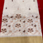 White Chanderi Cotton Saree with Floral Embroidery & Golden Border