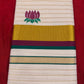Traditional Kerala Cotton Saree with Lotus Motif & Golden Kasavu Border