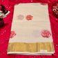 Elegant Kerala  Cotton Saree with Embroidered Floral Motifs