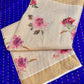 Elegant Tissue Cotton Kerala Saree with Floral Print