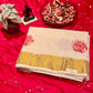 Elegant Kerala  Cotton Saree with Embroidered Floral Motifs