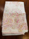 White Organza Blend Saree with Pastel Floral print and thread work