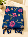 Midnight Blossom | Floral Jamdani Cotton Saree