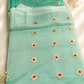 Aqua Petals – Kora Silk Saree