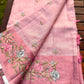 🌸 Tussar Kota Saree with Intricate Floral Embroidery