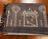 Chanderi cotton saree -Grey Black with Palace & Bird Motifs