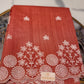 Semitussar saree with white embroidery work