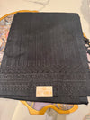 Black semitussar saree with embroidery work