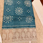 Teal Blue Semitussar Saree with Beige Embroidered Border & Bandhani Design