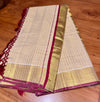 Ready-to-Wear Tissue Kerala Cotton Saree with Golden Stripes – Available in Multiple Colours