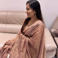 Rosy Brown Crushed Tissue Saree with Mirror Work