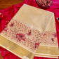 Radiant Tissue Kerala Cotton Saree with Bold Floral Touch