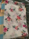 Off white floral printed crepe blended saree