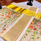 Kerala tissue cotton saree with floral prints