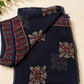 Midnight Ajrakh – Block Print Chiffon Saree