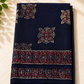 Midnight Ajrakh – Block Print Chiffon Saree
