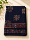 Midnight Ajrakh – Block Print Chiffon Saree