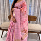 Linen Silk Saree with Floral Elegance