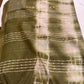 Olive Green Fancy Cotton Saree with Subtle Shibori and Golden Accents