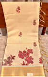 Elegant Tissue Cotton Saree with Floral Prints