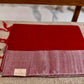 Red Pure Raw Silk Saree