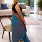 Teal Blue Cotton Saree with Rust Border – Everyday Grace