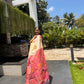 Semi Tussar Saree – Off White with Batik Pallu