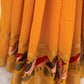 Chanderi Check Saree in Red, Yellow and Black with Resham Work