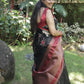 Semi-Tussar Saree with Floral Cross-Stitch