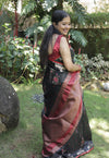 Semi-Tussar Saree with Floral Cross-Stitch