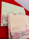 Kota Saree in Pastel Green with Floral Embroidery