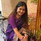 Violet Georgette Saree with Hand Block Printed Border