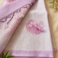Lilac Bloom Fancy Linen Saree