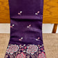 Violet Pure Tussar Silk Saree with Pink & Blue Floral Embroidery