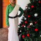 White supernet saree with self embroidert