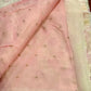White Organza Blend Saree with Pastel Floral print and thread work