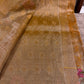 Golden Kota Tissue Saree with Floral Woven Border