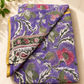 Lavender Bloom – Floral Block Print Chiffon Saree