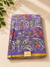 Lavender Bloom – Floral Block Print Chiffon Saree