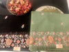 Supernet Floral Embroidered Saree – Black & Sage Green