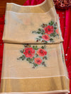 Elegant Tissue Kerala Cotton Saree with Floral Prints