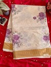 Elegant Cotton Kerala Saree with Floral Print