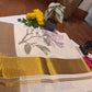 Kerala cotton saree with Floral print in Lavender shade